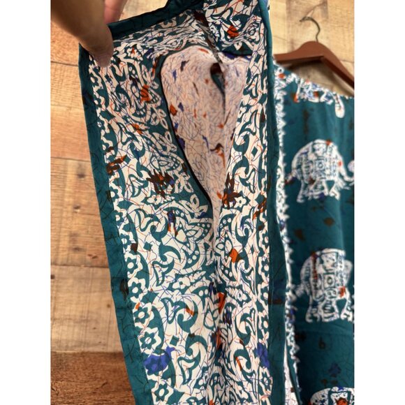 Elephant Print Kaftan Tunic One Size Fits Most By Sant Classics 100% Polyester G - Picture 6 of 8